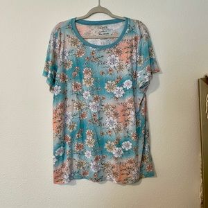 Plus-size 2X Torrid Tri-blend floral vintage tee